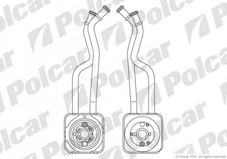 Радіатори оливи 97x96x58 A КПП=M AC=(+/-) SKODA VOLKSWAGEN SEAT (PJ) POLCAR 9541L82