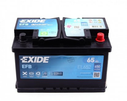 Стартерна акумуляторна батарея, Стартерна акумуляторна батарея EXIDE EL652 (фото 1)