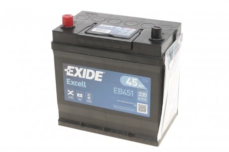 Стартерная аккумуляторная батарея, Стартерная аккумуляторная батарея EXIDE EB451 (фото 1)