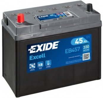 Стартерная аккумуляторная батарея, Стартерная аккумуляторная батарея EXIDE EB457 (фото 1)