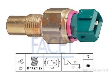 Термовыключатель, сигнальная лампа охлаждающей жидкости FACET 74114 (фото 1)