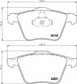 Комплект гальмівних колодок, дискове гальмо HELLA 8DB355013001