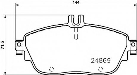 Комплект тормозных колодок, дисковый тормоз HELLA 8DB355019721 (фото 1)