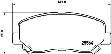 Комплект тормозных колодок, дисковый тормоз HELLA 8DB355020511 (фото 1)