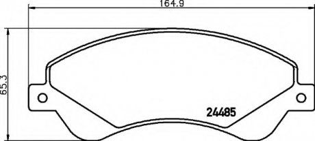 Комплект гальмівних колодок, дискове гальмо HELLA 8DB355012771