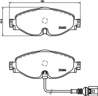 Комплект тормозных колодок, дисковый тормоз HELLA 8DB355020191 (фото 1)