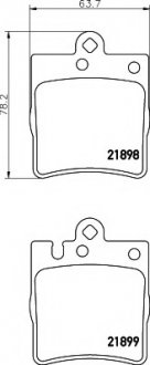 Комплект тормозных колодок, дисковый тормоз HELLA 8DB355008451 (фото 1)