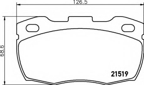 Комплект гальмівних колодок, дискове гальмо HELLA 8DB355005861