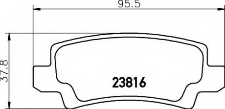 Комплект тормозных колодок, дисковый тормоз HELLA 8DB355010841 (фото 1)