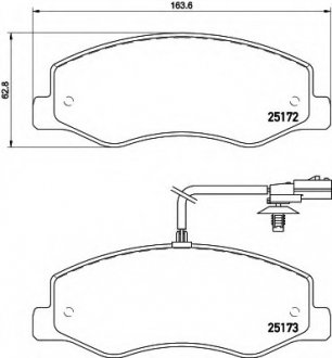 Комплект тормозных колодок, дисковый тормоз HELLA 8DB355015311