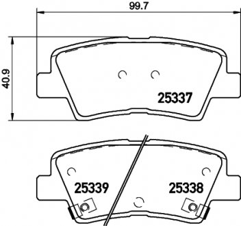 Комплект гальмівних колодок, дискове гальмо HELLA 8DB355019981 (фото 1)