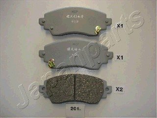 Комплект тормозных колодок, дисковый тормоз JAPANPARTS PA201AF (фото 1)