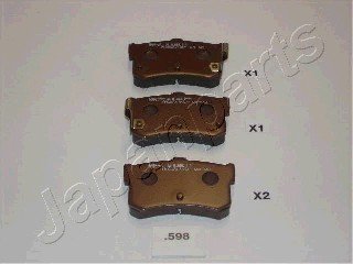 Комплект гальмівних колодок, дискове гальмо JAPANPARTS PP598AF (фото 1)