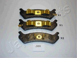 Комплект гальмівних колодок, дискове гальмо JAPANPARTS PP399AF (фото 1)