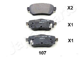 Комплект тормозных колодок, дисковый тормоз JAPANPARTS PP107AF
