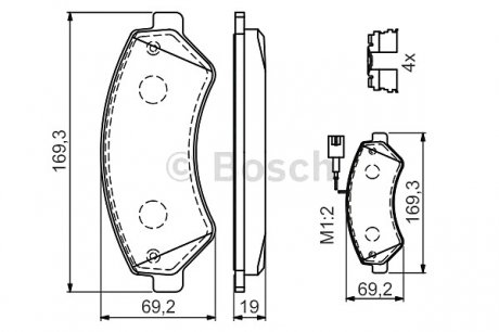 Комплект тормозных колодок, дисковый тормоз BOSCH 0986494589