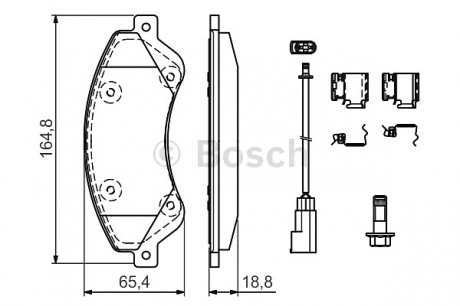 Комплект гальмівних колодок, дискове гальмо BOSCH 0986494613