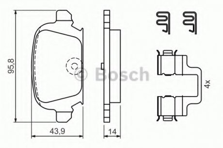 Комплект тормозных колодок, дисковый тормоз BOSCH 0986424528