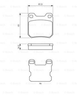 Комплект тормозных колодок, дисковый тормоз BOSCH 0986494523 (фото 1)