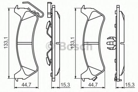 Комплект гальмівних колодок, дискове гальмо BOSCH 0986494348