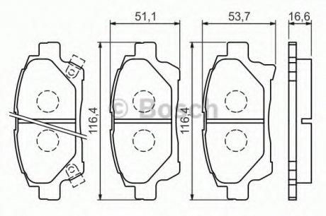 Комплект гальмівних колодок, дискове гальмо BOSCH 0986494333