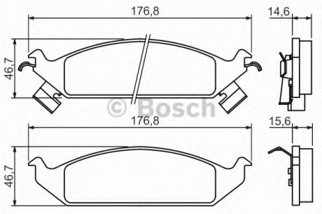 Комплект тормозных колодок, дисковый тормоз BOSCH 0986494313 (фото 1)