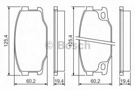 Комплект гальмівних колодок, дискове гальмо BOSCH 0986494442