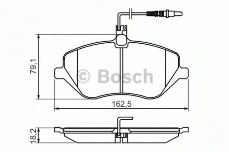 Комплект гальмівних колодок, дискове гальмо BOSCH 0986494484 (фото 1)