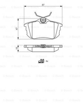 Комплект гальмівних колодок, дискове гальмо BOSCH 0986494506 (фото 1)