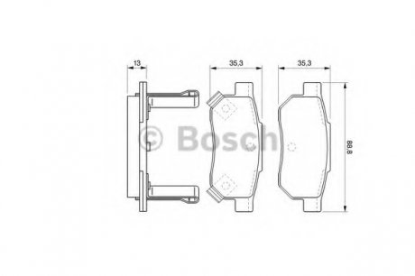 Комплект гальмівних колодок, дискове гальмо BOSCH 0986494128 (фото 1)