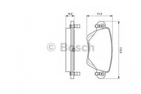 Комплект гальмівних колодок, дискове гальмо BOSCH 0986424683 (фото 1)