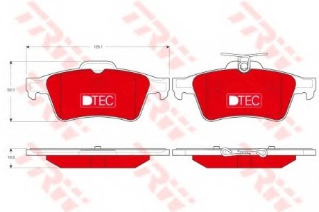 Комплект тормозных колодок, дисковый тормоз TRW GDB1621DTE (фото 1)