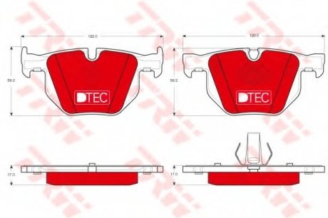 Комплект тормозных колодок, дисковый тормоз TRW GDB1730DTE (фото 1)