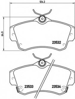 Комплект тормозных колодок, дисковый тормоз BREMBO P11012