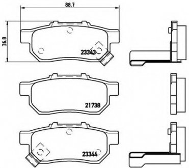 Комплект тормозных колодок, дисковый тормоз BREMBO P28025 (фото 1)