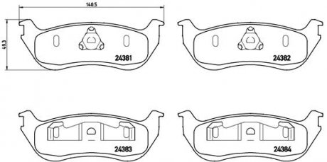 Комплект гальмівних колодок, дискове гальмо BREMBO P24068