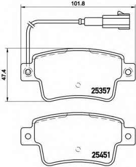 Комплект тормозных колодок, дисковый тормоз BREMBO P23142 (фото 1)
