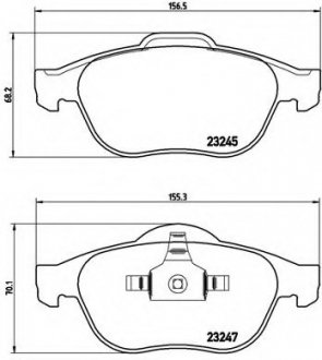 Комплект гальмівних колодок, дискове гальмо BREMBO P68040