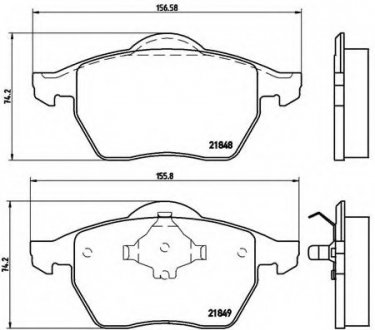 Комплект тормозных колодок, дисковый тормоз BREMBO P85039 (фото 1)
