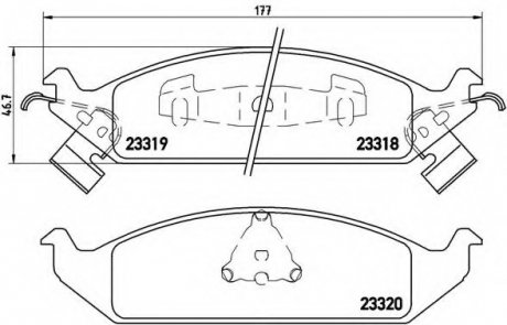 Комплект гальмівних колодок, дискове гальмо BREMBO P11011