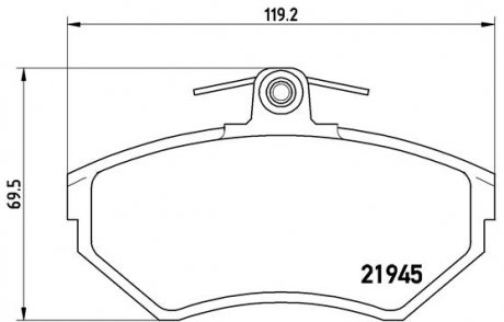 Комплект тормозных колодок, дисковый тормоз BREMBO P85042 (фото 1)