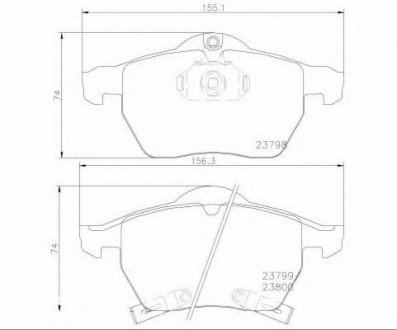 Комплект тормозных колодок, дисковый тормоз BREMBO P71007 (фото 1)