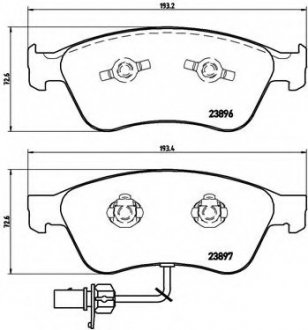 Комплект гальмівних колодок, дискове гальмо BREMBO P85102