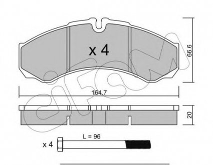 Комплект тормозных колодок, дисковый тормоз CIFAM 8222120