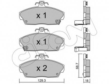Комплект тормозных колодок, дисковый тормоз CIFAM 8221740 (фото 1)
