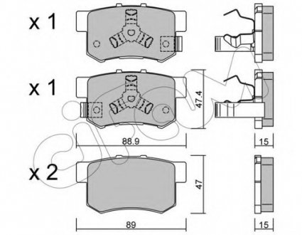 Комплект тормозных колодок, дисковый тормоз CIFAM 8221731