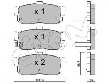 Комплект тормозных колодок, дисковый тормоз CIFAM 8221931 (фото 1)