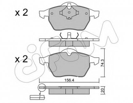 Комплект тормозных колодок, дисковый тормоз CIFAM 8221812