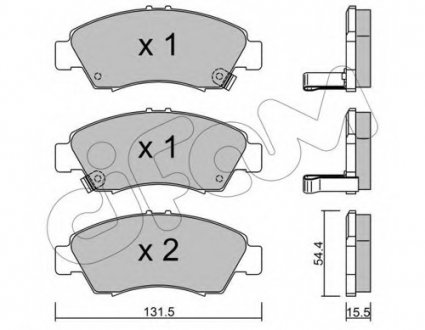 Комплект тормозных колодок, дисковый тормоз CIFAM 8221380
