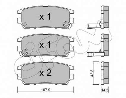 Комплект тормозных колодок, дисковый тормоз CIFAM 8221510 (фото 1)